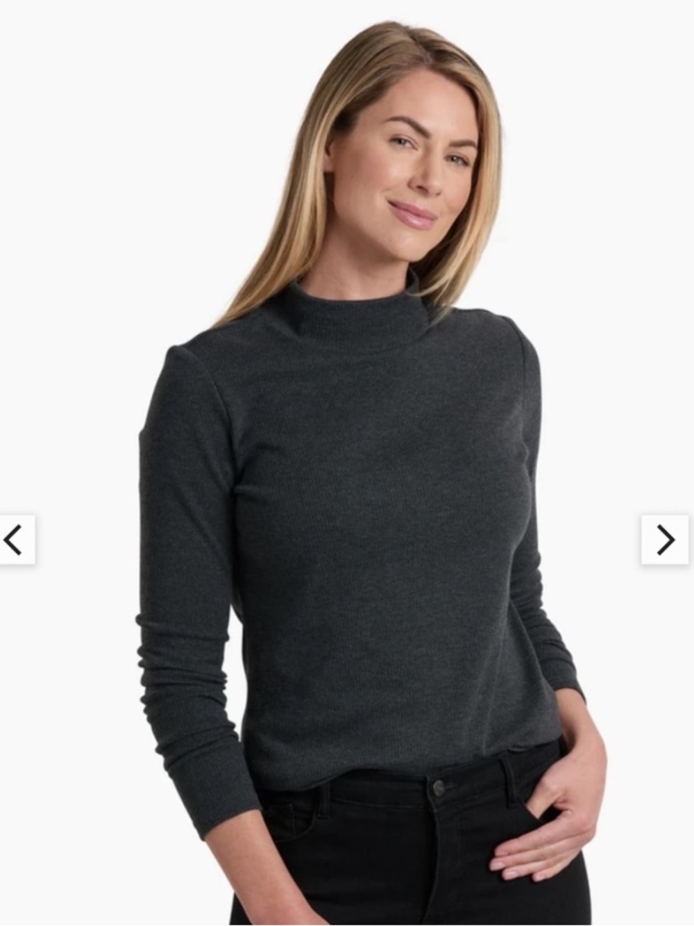 Kuhl Verona Mock Neck Ribbed Long Sleeve Top Womens S‎ Stretch Outdoor Gorpcore